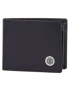Element Icon Leather Bi-Fold Wallet in Flint Black