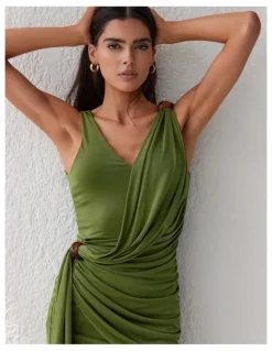 Elle Zeitoune Kenji Dress in Olive