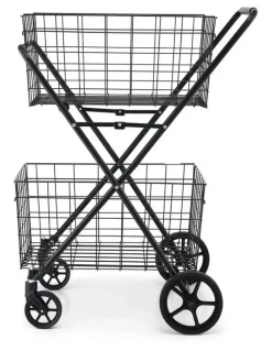 Emajin Foldable Shopping Trolley Cart in Black