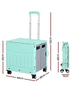 Emajin Foldable Shopping Trolley Cart 75L in Green
