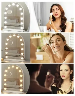 Embellir LED Bulb Light with 5x Magnification Makeup Mirror 40x50cm in White Arch