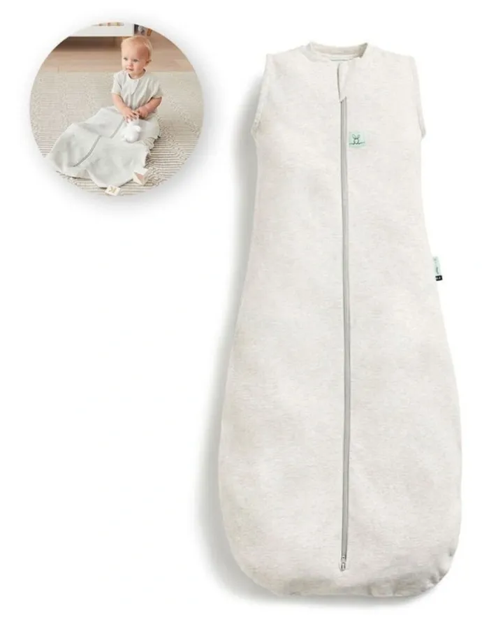 ergoPouch ErgoPouch Jersey Sleeping Bag Baby Organic Cotton TOG 0.2 Size 3-12m Grey Marle