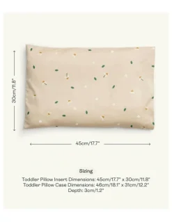 ergoPouch Organic Toddler Pillow and Case in Daisy Sprinkle