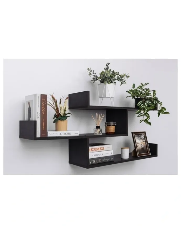 European Cabinetry Zurich Multi Level Decorative Display Shelf Kit Nordic Ash