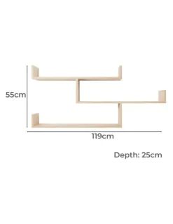 European Cabinetry Zurich Multi Level Decorative Display Shelf Kit Nordic Ash
