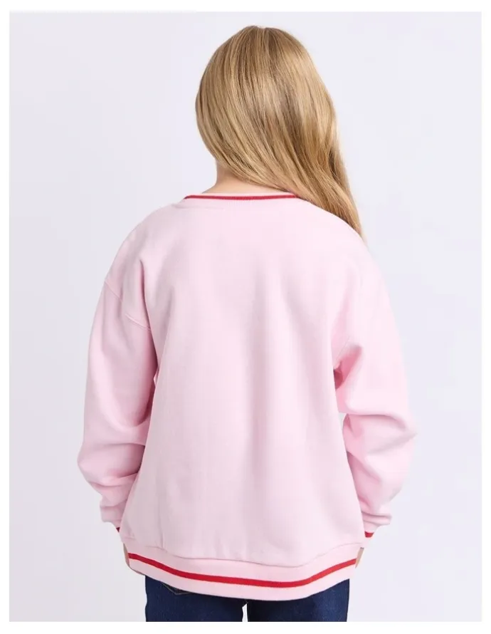 Eve Girl Cherry Hearts Crew (8-16 Years) in Pale Pink