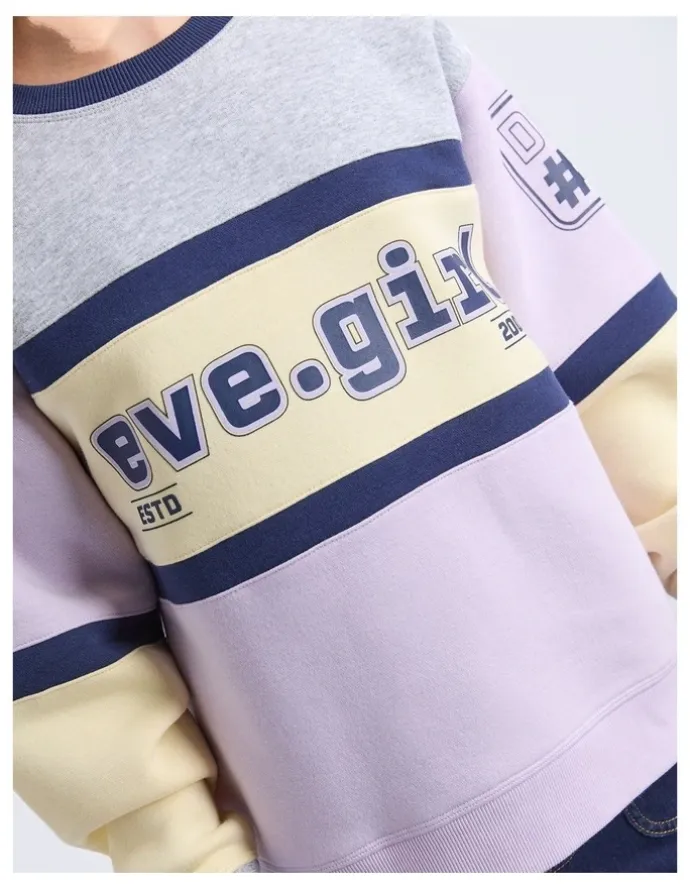Eve Girl Division Panelled Crew Neck Sweat Top (8 - 16 Years) in Lilac