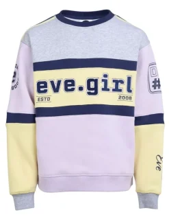 Eve Girl Division Panelled Crew Neck Sweat Top (8 - 16 Years) in Lilac
