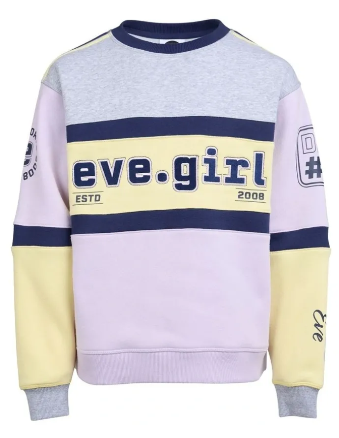 Eve Girl Division Panelled Crew Neck Sweat Top (8 - 16 Years) in Lilac