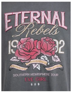 Eve Girl Eternal Rebels Tee Dress (8 - 16 Years) in Charcoal