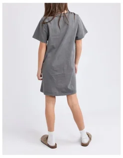 Eve Girl Eternal Rebels Tee Dress (8 - 16 Years) in Charcoal
