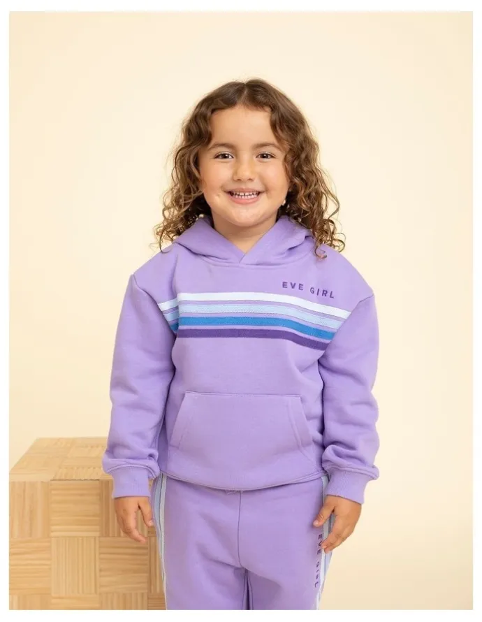 Eve Girl Retro Hoodie (3-7 Years) in Purple