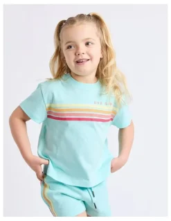 Eve Girl Retro Tee (3 - 7 Years) in Light Blue