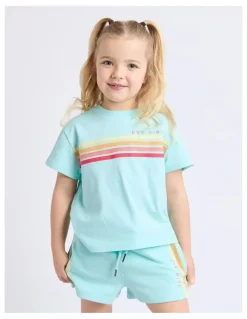 Eve Girl Retro Tee (3 - 7 Years) in Light Blue