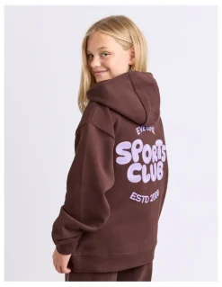 Eve Girl Sports Club Hoodie (8-16 Years) in Chocolate