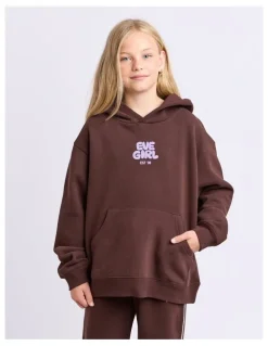Eve Girl Sports Club Hoodie (8-16 Years) in Chocolate