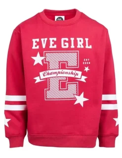 Eve Girl Superstar Crew (8 - 16 Years) in Red
