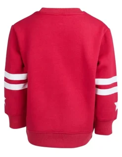 Eve Girl Superstar Crew (3 - 7 Years) in Red