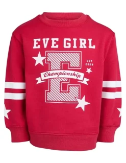 Eve Girl Superstar Crew (3 - 7 Years) in Red