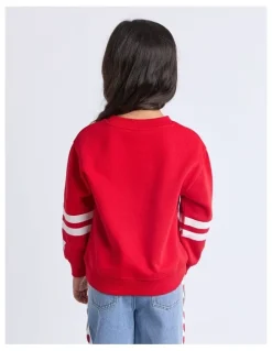 Eve Girl Superstar Crew (3 - 7 Years) in Red