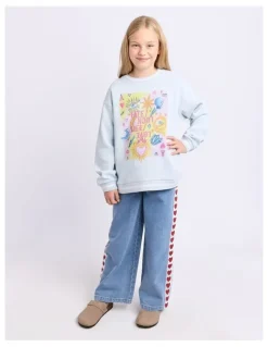 Eve Girl Zodiac Crew (8 - 16 Years) in Light Blue