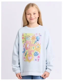 Eve Girl Zodiac Crew (8 - 16 Years) in Light Blue