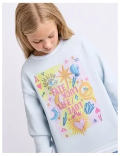 Eve Girl Zodiac Crew (8 - 16 Years) in Light Blue