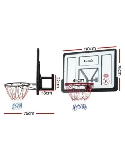 Everfit Everfit 43-Inch Wall Mount Kids Basketball Hoop Backboard Outdoor Sports