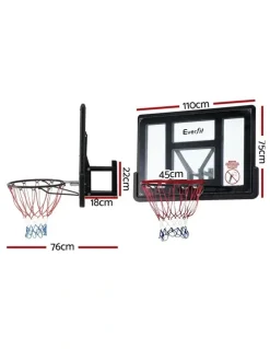 Everfit Everfit 43-Inch Wall Mount Kids Basketball Hoop Backboard Indoor Outdoor Sports