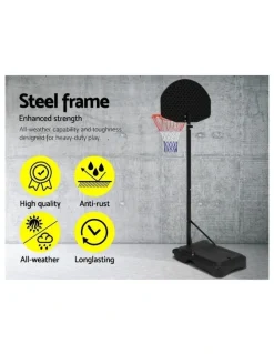 Everfit Everfit Pro Portable Basketball Stand System Hoop Height Adjustable Net Ring BK