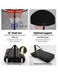 Everfit Everfit Pro Portable Basketball Stand System Hoop Height Adjustable Net Ring BK