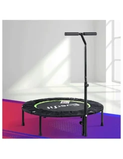 Everfit Foldable Trampoline Jumping Rebounder Handrail 40 Inch in Black