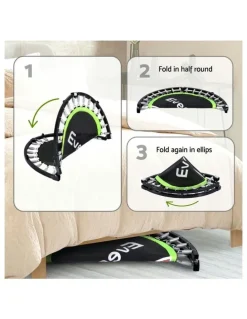 Everfit Foldable Trampoline Jumping Rebounder Handrail 40 Inch in Black