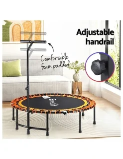 Everfit Foldable Trampoline Jumping Rebounder Handrail 48inch in Multi