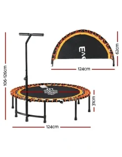 Everfit Foldable Trampoline Jumping Rebounder Handrail 48inch in Multi