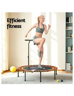 Everfit Foldable Trampoline Jumping Rebounder Handrail 48inch in Multi