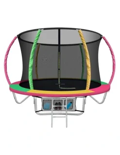 Everfit 8FT Enclosed Trampoline Round Multicoloured