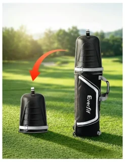 Everfit Golf Travel Bags For Airlines With Wheels Golf Clubs Hard Case Foldable in Black
