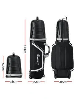 Everfit Golf Travel Bags For Airlines With Wheels Golf Clubs Hard Case Foldable in Black