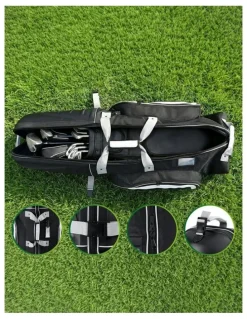 Everfit Golf Travel Bags For Airlines With Wheels Golf Clubs Hard Case Foldable in Black