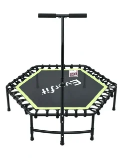 Everfit Hexagon Fitness Trampoline Rebounder Adjustable Handrail 48inch in Green