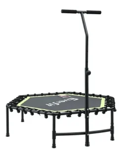 Everfit Hexagon Fitness Trampoline Rebounder Adjustable Handrail 48inch in Green