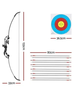 Everfit 55lbs Bow Arrow Set in Red