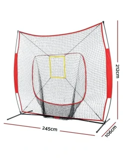Everfit Portable Baseball Training Net Stand Softball Sports Tennis Practice in Red
