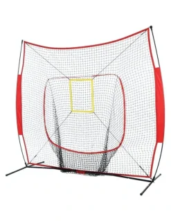 Everfit Portable Baseball Training Net Stand Softball Sports Tennis Practice in Red