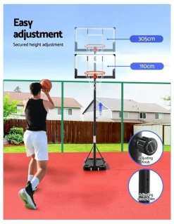 Everfit Portable Basketball Hoop with Knob 3.05M