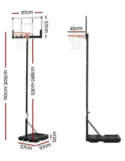 Everfit Portable Basketball Hoop with Knob 3.05M