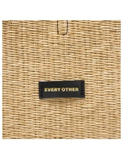Every Other LARGE STRAW TOTE IN NATURAL STRAW WITH BLACK TRIM