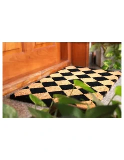 Fab Habitat Diamond PVC Backed Coir Doormat 45x75 cm