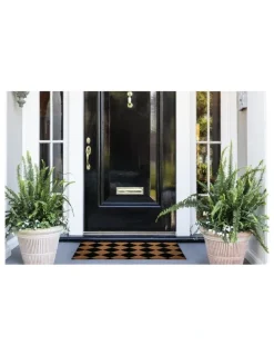 Fab Habitat Diamond PVC Backed Coir Doormat 45x75 cm